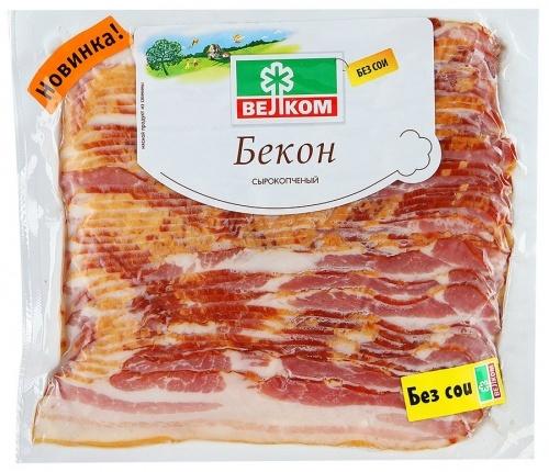Бекон Велком сырокопченый, нарезка, 500 гр., в/у