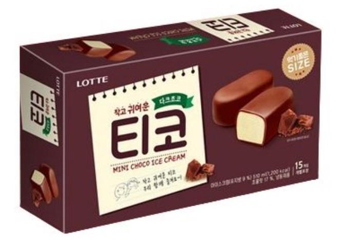 Мороженое-конфеты Lotte Тико темный шоколад 510 мл., картон
