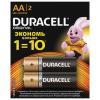 Батарейки Duracell Basic AA LR6, Alkaline 2шт.