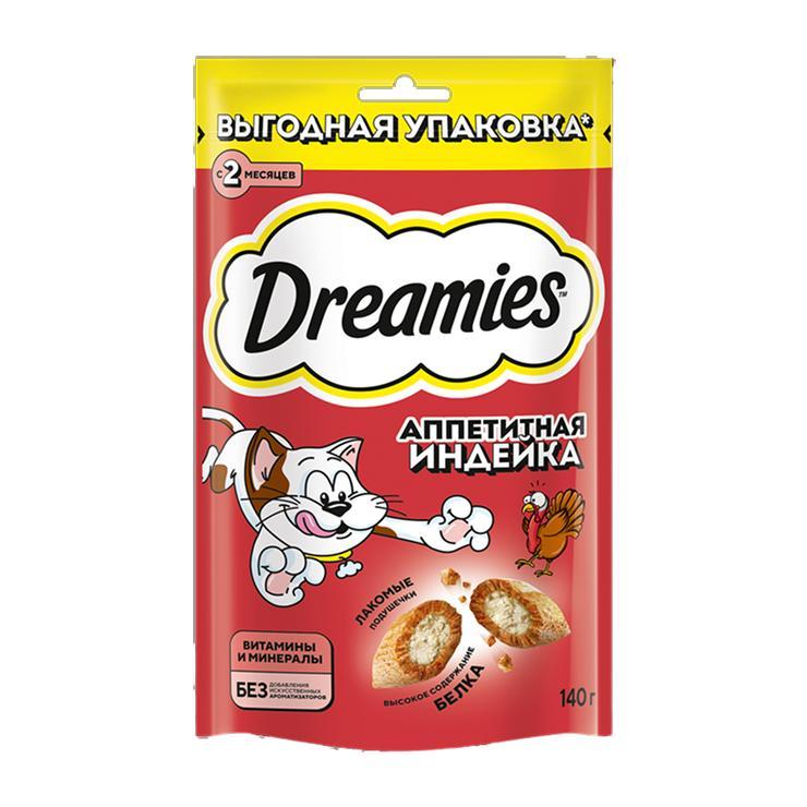 Лакомство для кошек Dreamies с добавлением индейки 140 гр., пауч