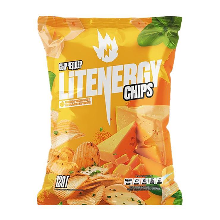 Чипсы картофельные LiT Energy сыр чеддер 120 гр., флоу пак