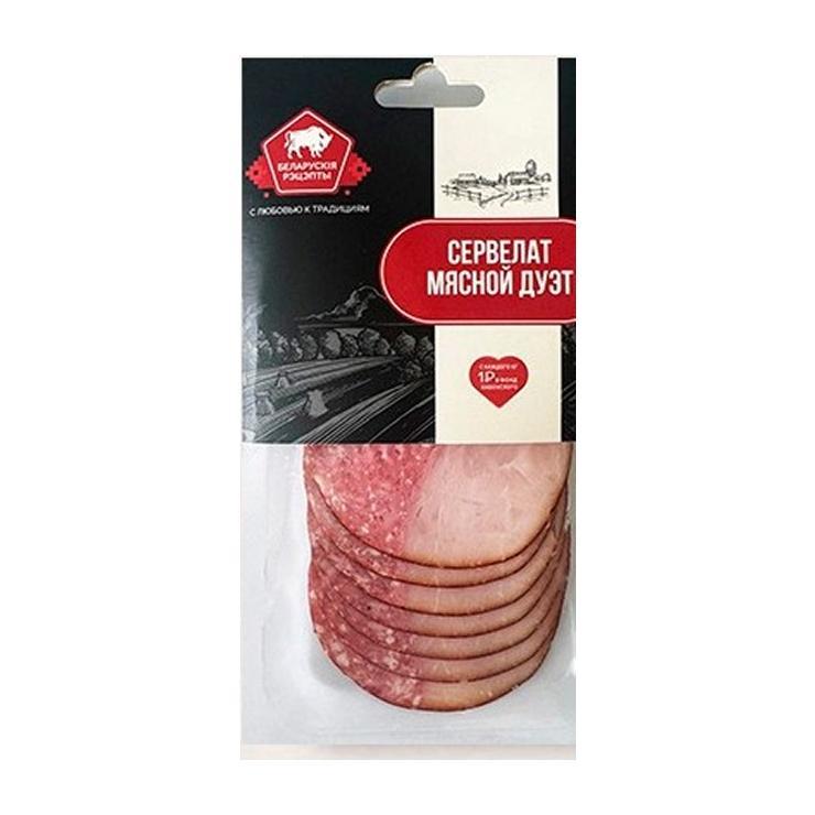 Сервелат Белорусские рецепты Мясной дуэт в/к нарезка 70 гр., вакуум