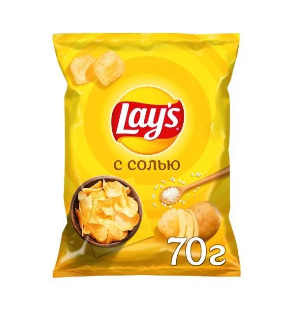 Чипсы картофельные Lay's соль, 70 гр., флоу-пак