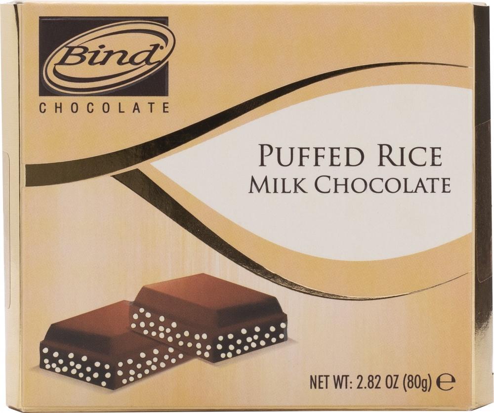 Шоколад Bind молочный с хрустящими шариками 80 гр., картон
