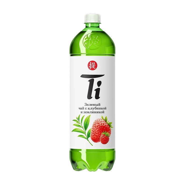 Чай холодный Ti зеленый со вкусом клубники и земляники 1,25 л., ПЭТ