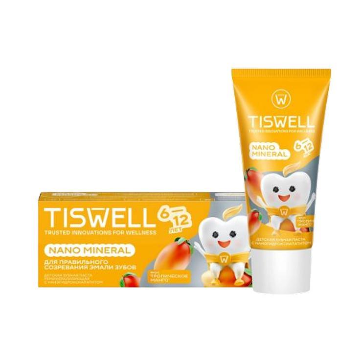 Паста зубная Tiswell детская реминерализующая манго 6-12 лет 60 гр., картон