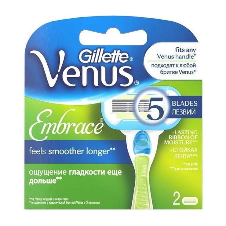 Кассеты сменные Venus Extra Smooth для женской бритвы 5 лезвий 2 штуки невероятная гладкость надолго, блистер