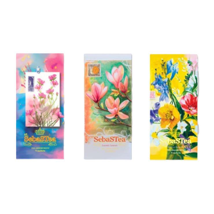 Чай Sebastea Flower Message черный ассорти 9 пакетиков в подарочной открытке 13,5 гр., картон