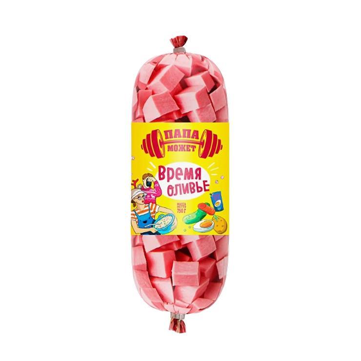 Колбаса Папа может Время оливье вареная 400 гр., полиамид