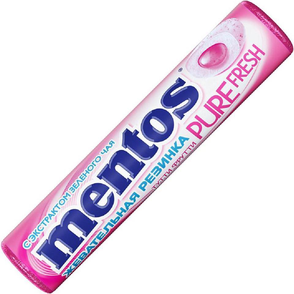 Жевательная резинка Mentos Pure Fresh тутти-фрутти 23,3 гр., обертка