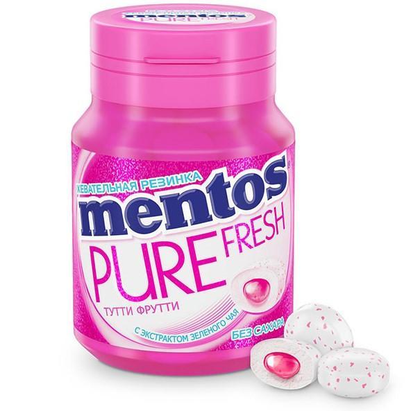 Резинка жевательная Mentos Pure Fresh Тутти Фрутти 54 гр., ПЭТ