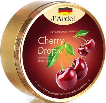 Леденцы J’Ardel, со вкусом вишни,180 гр., ж/б