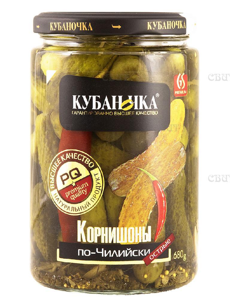 Огурчики Кубаночка маринованные По-чилийски 680 гр., стекло