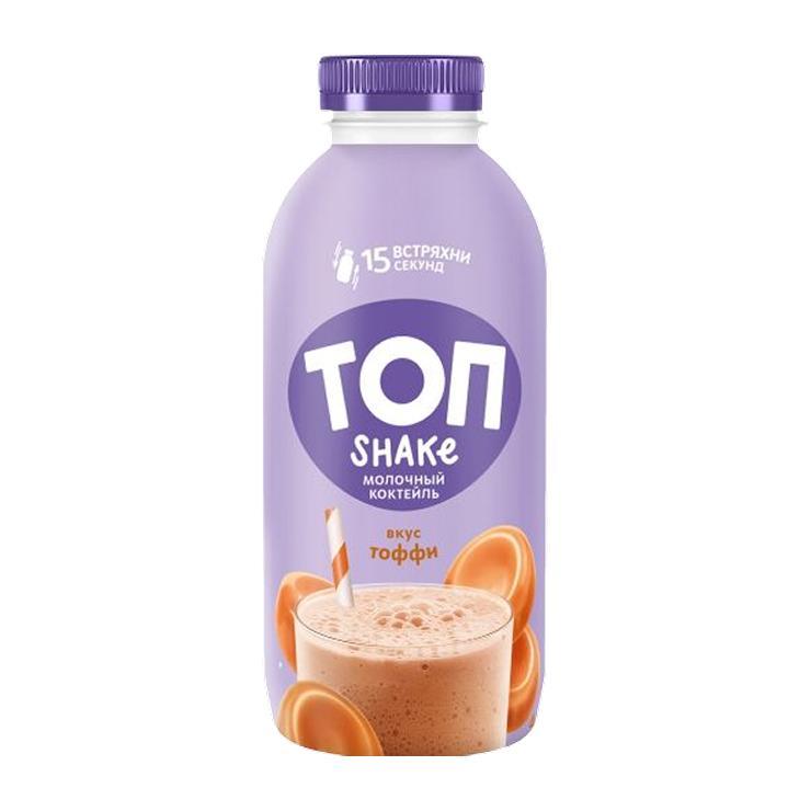 Коктейль молочный ТОП шейк с тоффи 2% 450 мл., ПЭТ