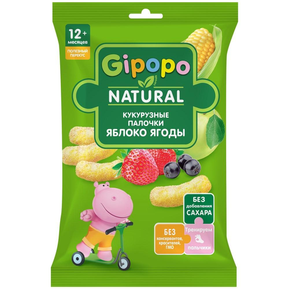 Палочки кукурузные детские Gipopo Яблоко-ягоды 20 гр., флоу-пак