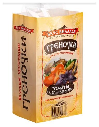 Гренки Вкус Вилладж, Томат базилик, 100 гр., картон