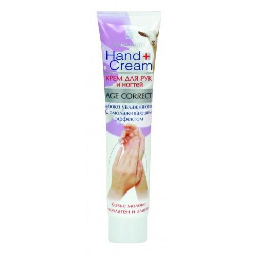 Крем для рук Belle Jardin Age Correct Hand Cream Глубокоувлажняющий с омолаживающим эффектом Козье молоко коллаген и эластин 125 мл., туба