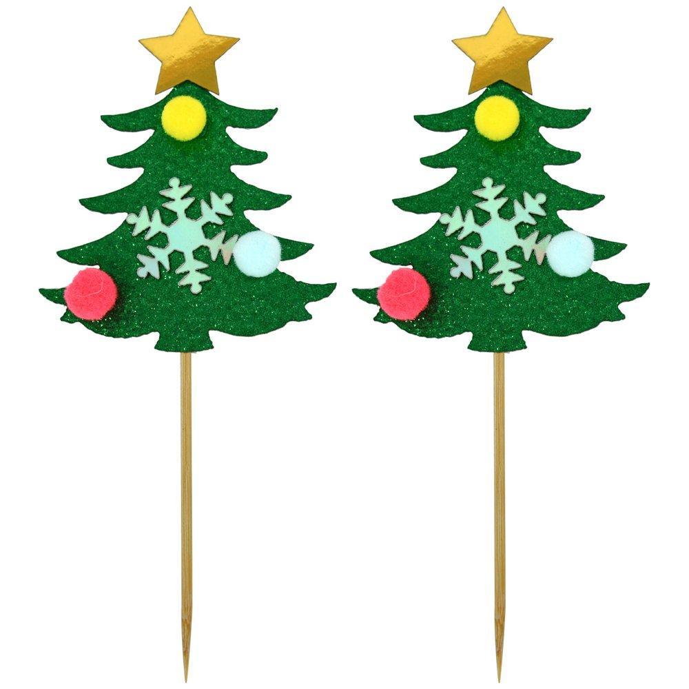 Топпер для украшения Мультидом ель 2 штуки 5 см., пакет