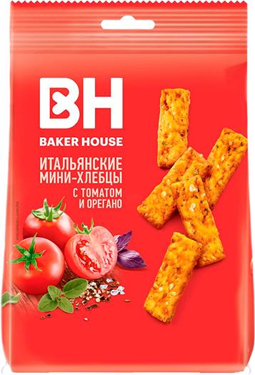 Мини-хлебцы Baker House Томат-Орегано 110 гр., флоу-пак