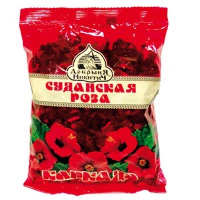 Чай Добрыня Никитич Суданская роза фиточай каркаде цветочный, 70 гр., флоу-пак