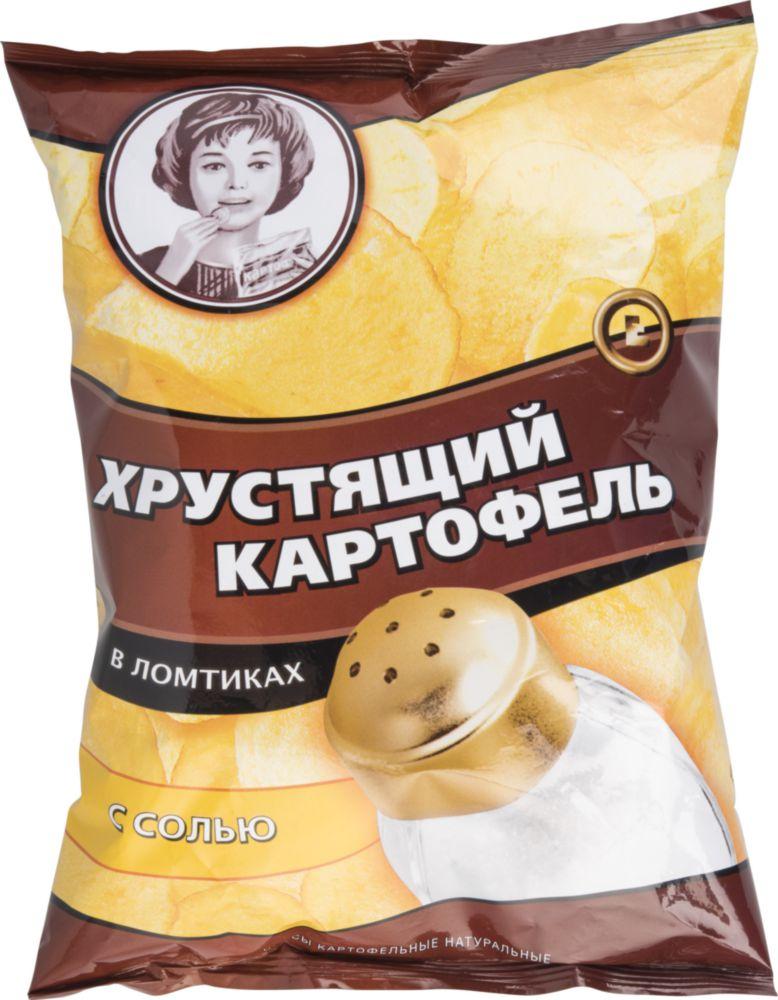 Чипсы Хрустящий картофель картофельные с солью 160 гр., флоу-пак