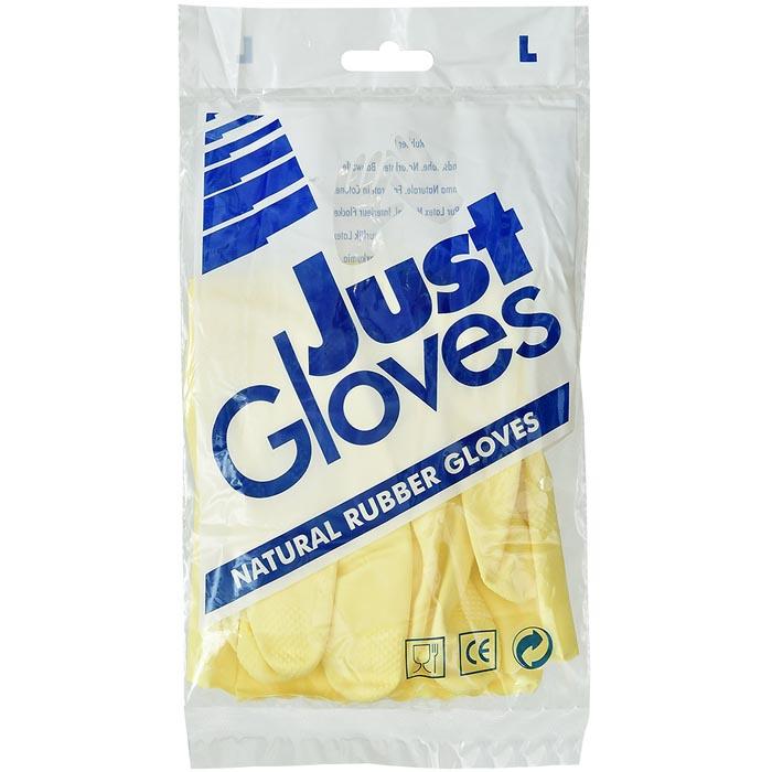 Перчатки Just Gloves L хозяйственные желтый, 90 гр., , флоу-пак
