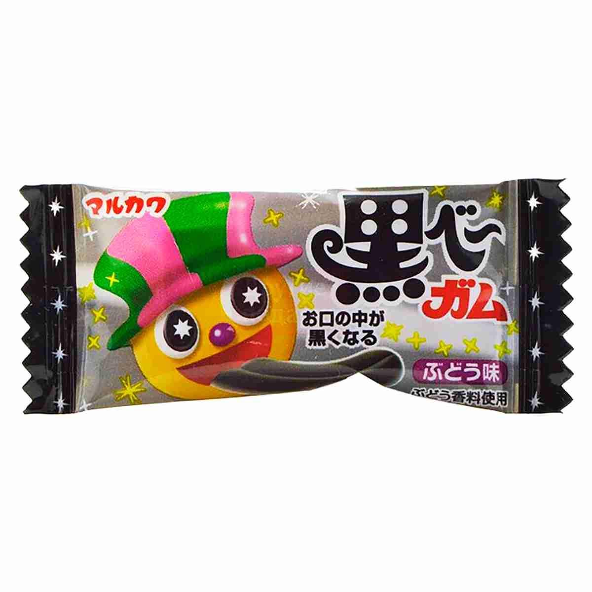 Резинка жевательная Marukawa Black Gum Grape со вкусом винограда (черная) 4,3 гр., флоу-пак