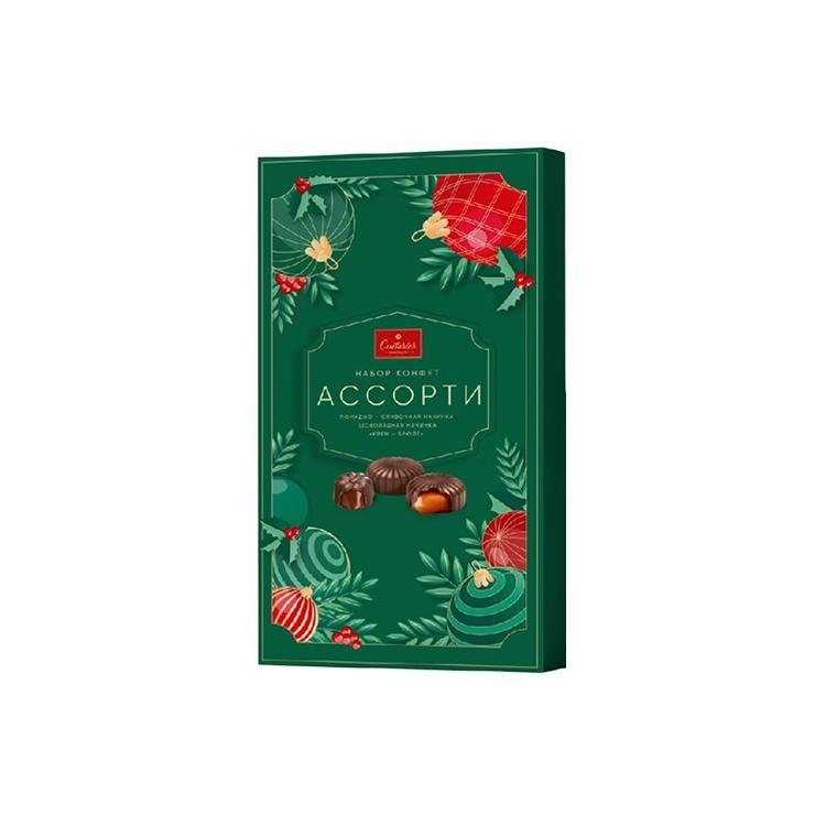 Конфеты Couturier новогодние игрушки шоколадные с помадными начинками 130 гр., картон