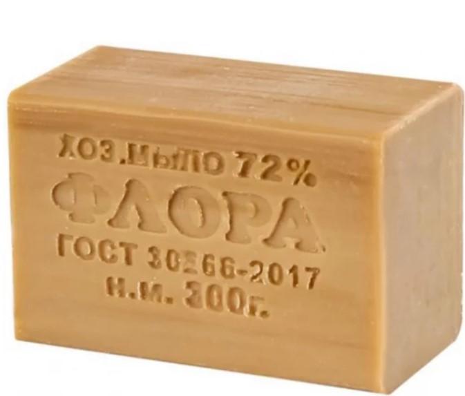Мыло Flora Хозяйственное 72% 300 гр., флоу-пак