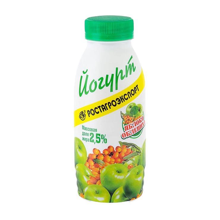 Йогурт Ростагроэкспорт яблоко облепиха 2,5% 290 гр., ПЭТ
