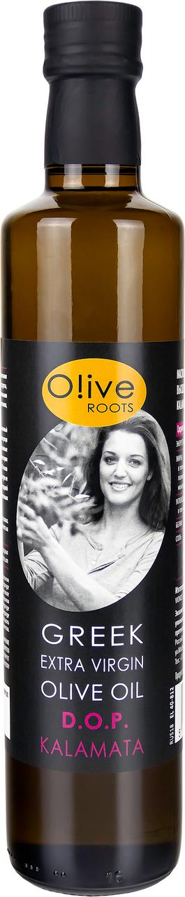 Масло Olive roots оливковое нерафинированное высшего качества extra virgin kalamata d.o.p. 500 мл., стекло